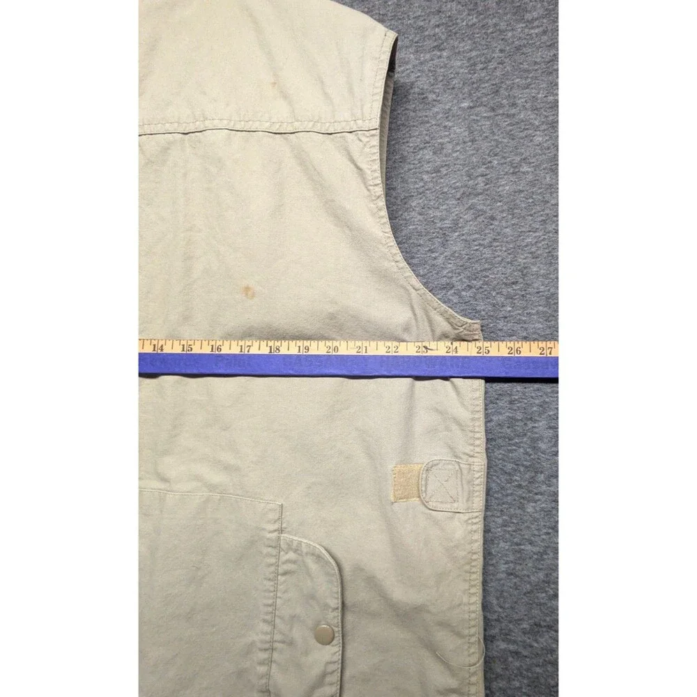 Banana Republic Safari Vest XL Khaki Vintage Utility Fishing Travel Vest W/Hood